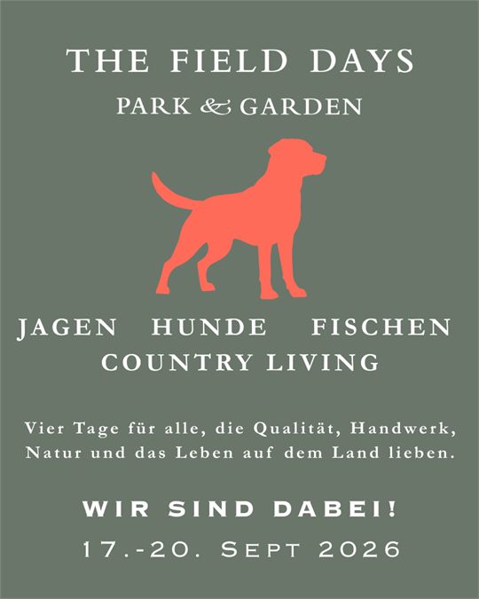 The Field Days 2026 — Hundesilhouette mit Claim Jagen, Hunde, Fischen, Country Living